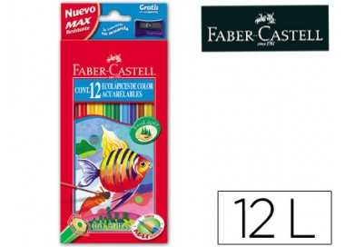 Lapices de colores faber castell acuarelables caja de 12 unidades colores surtidos
