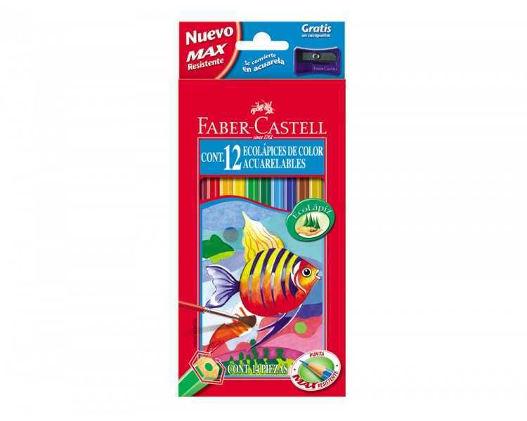 Lapices de colores faber castell acuarelables caja de 12 unidades colores surtidos