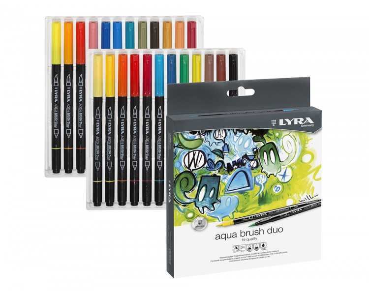 Rotulador lyra aqua brush duo caja de 24 colores