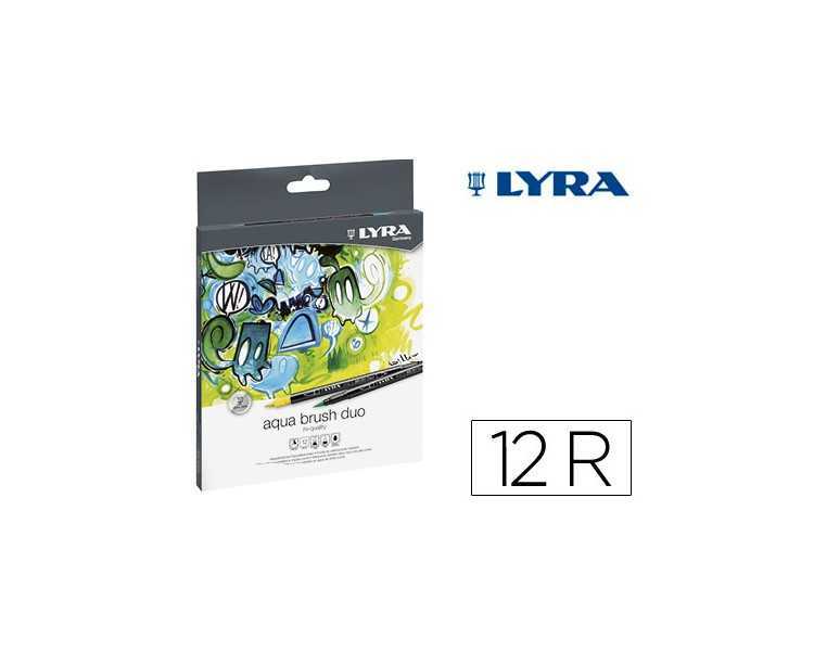 Rotulador lyra aqua brush duo caja de 12 colores