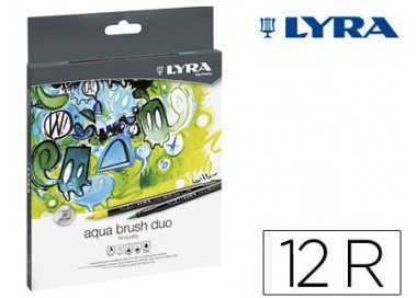 Rotulador lyra aqua brush duo caja de 12 colores
