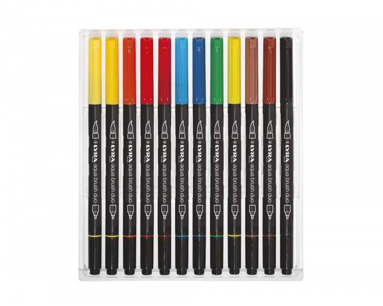 Rotulador lyra aqua brush duo caja de 12 colores