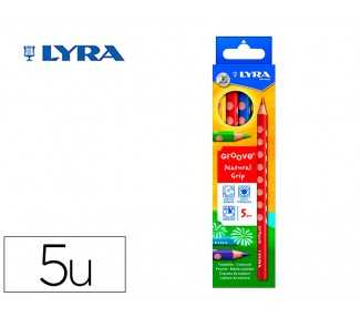 Lapices de colores lyra groove triangular minas de 4,25 mm caja de 5 unidades colores surtidos