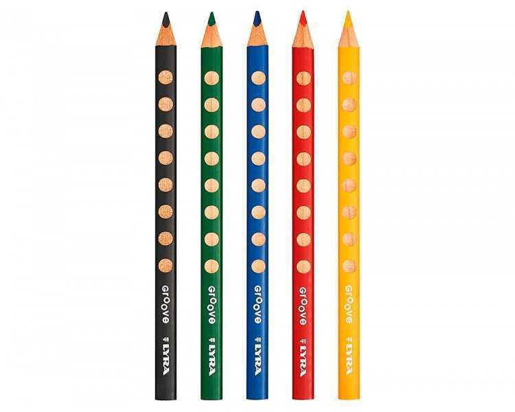 Lapices de colores lyra groove triangular minas de 4,25 mm caja de 5 unidades colores surtidos