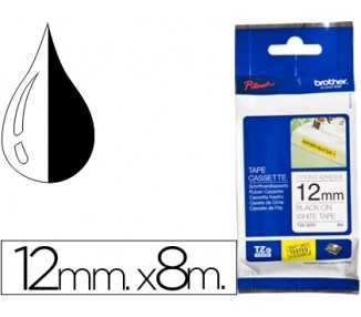 Cinta brother tzes231 blanco-negro 12mm longitud 8 mt superadhesiva