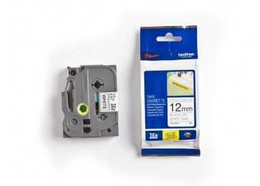 Cinta brother tzes231 blanco-negro 12mm longitud 8 mt superadhesiva
