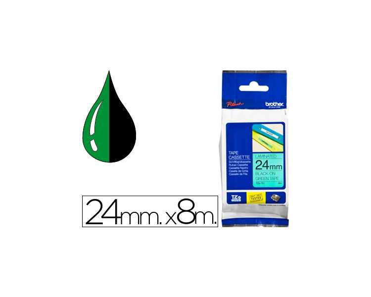 Cinta brother tze751 verde-negro 24mm longitud 8 mt