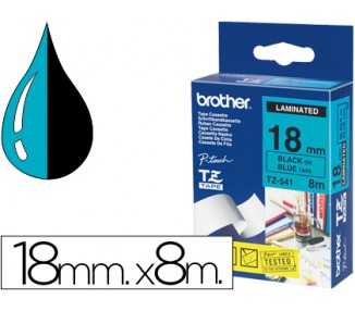 Cinta brother tze541 azul-negro 18mm longitud 8mt