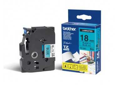 Cinta brother tze541 azul-negro 18mm longitud 8mt