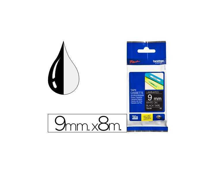 Cinta brother tze325 negro-blanco 9mm longitud 8mt