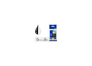 Cinta brother tze325 negro-blanco 9mm longitud 8mt Cinta brother tze325 negro-blanco 9mm longitud 8mt
