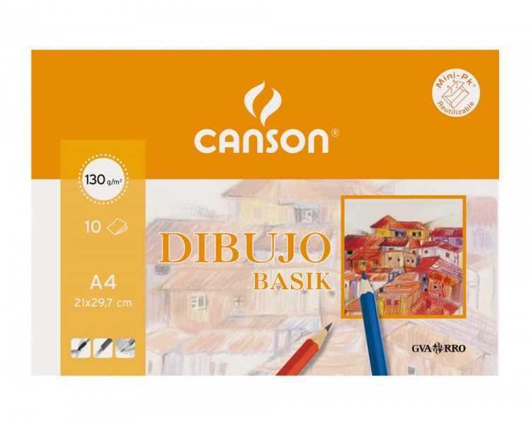 Papel dibujo basik 130 gr din a3 29,7x42 cm minipack de 10 hojas