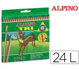 Lapices de colores alpino tri estuche de 24 colores surtidos