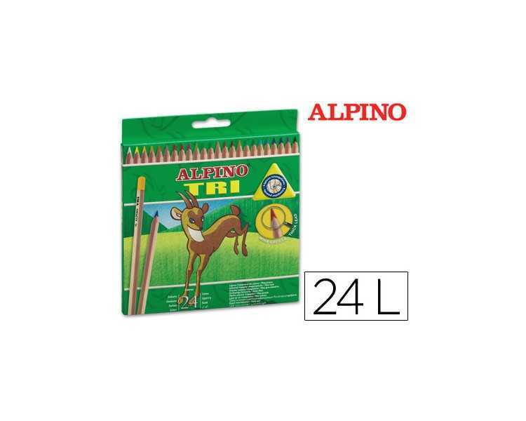 Lapices de colores alpino tri estuche de 24 colores surtidos