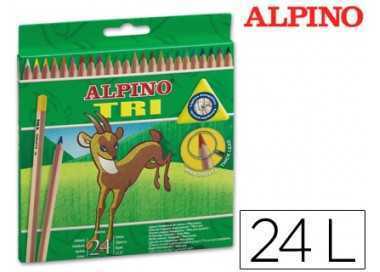 Lapices de colores alpino tri estuche de 24 colores surtidos