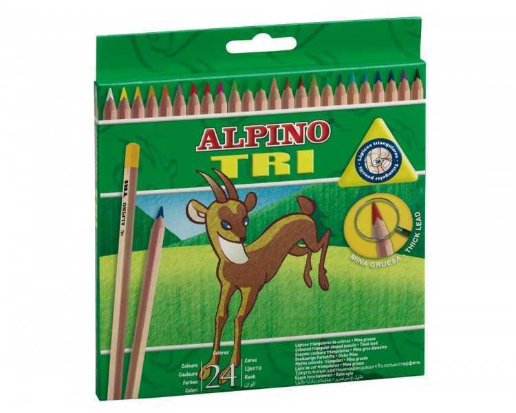 Lapices de colores alpino tri estuche de 24 colores surtidos