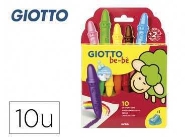 Lapices cera giotto super bebe caja de 10 colores surtidos + sacapuntas