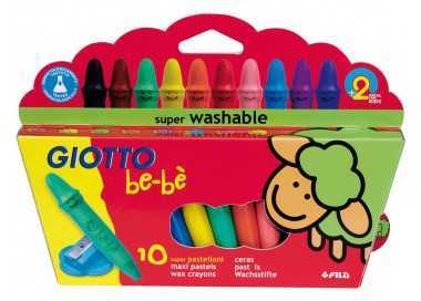 Lapices cera giotto super bebe caja de 10 colores surtidos + sacapuntas Lapices cera giotto super bebe caja de 10 colores surtidos + sacapuntas
