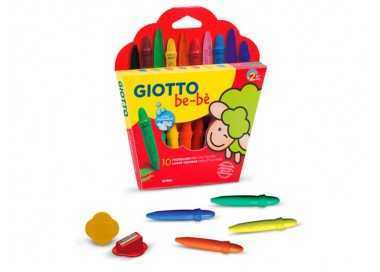 Lapices cera giotto super bebe caja de 10 colores surtidos + sacapuntas Lapices cera giotto super bebe caja de 10 colores surtidos + sacapuntas