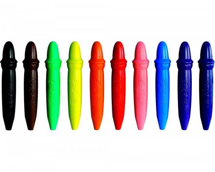 Lapices cera giotto super bebe caja de 10 colores surtidos + sacapuntas