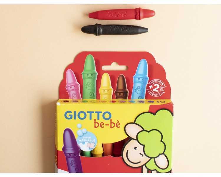 Lapices cera giotto super bebe caja de 10 colores surtidos + sacapuntas
