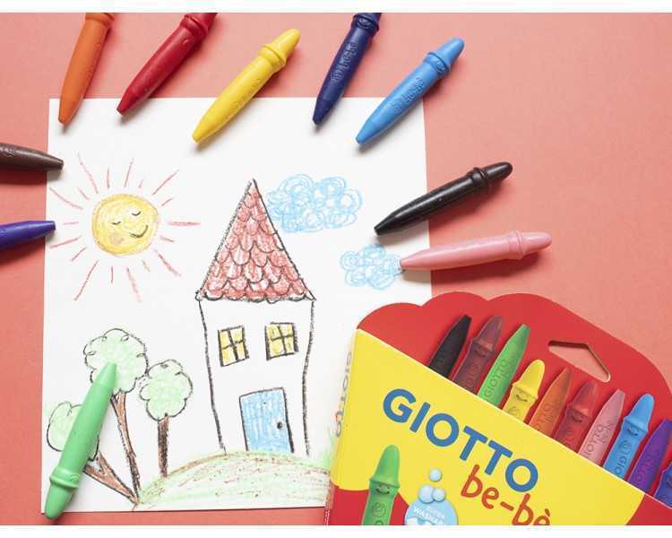 Lapices cera giotto super bebe caja de 10 colores surtidos + sacapuntas