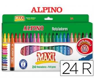 Rotulador alpino maxi caja de 24 colores surtidos
