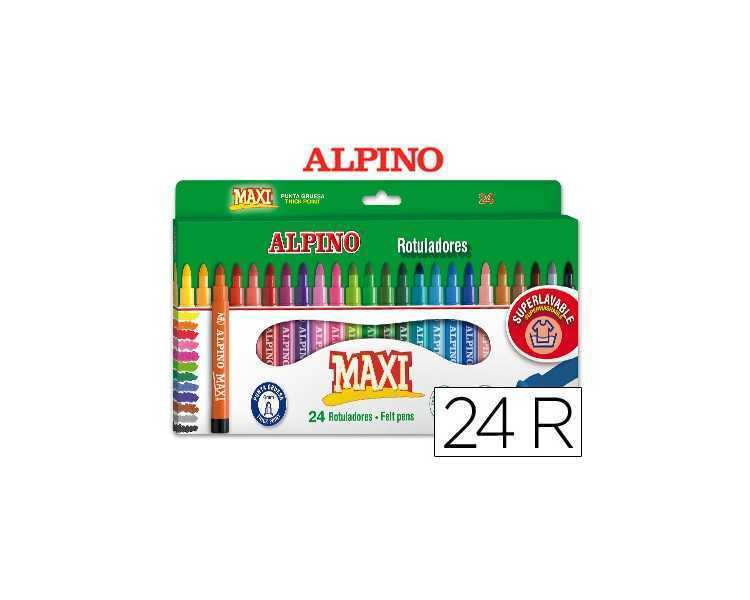 Rotulador alpino maxi caja de 24 colores surtidos