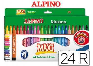 Rotulador alpino maxi caja de 24 colores surtidos
