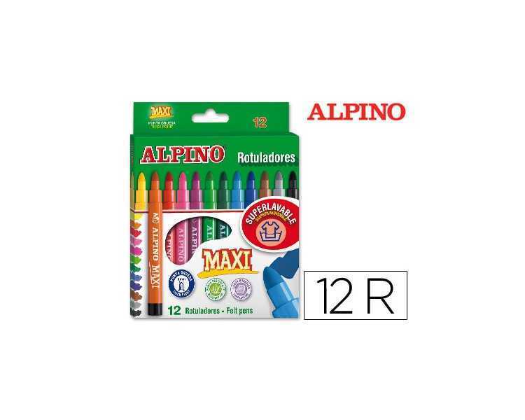 Rotulador alpino maxi caja de 12 colores surtidos