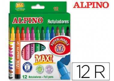 Rotulador alpino maxi caja de 12 colores surtidos