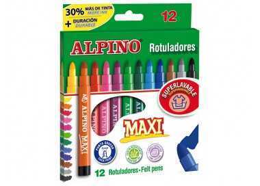 Rotulador alpino maxi caja de 12 colores surtidos