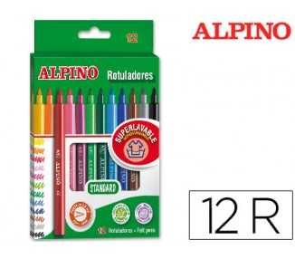 Rotulador alpino standard caja de 12 colores surtidos