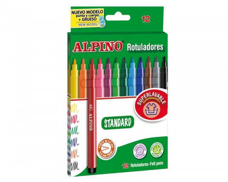 Rotulador alpino standard caja de 12 colores surtidos
