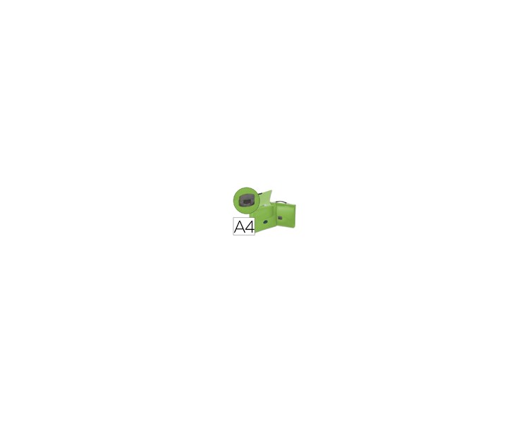 Carpeta liderpapel portadocumentos broche polipropileno din a4 verde transparente con asa