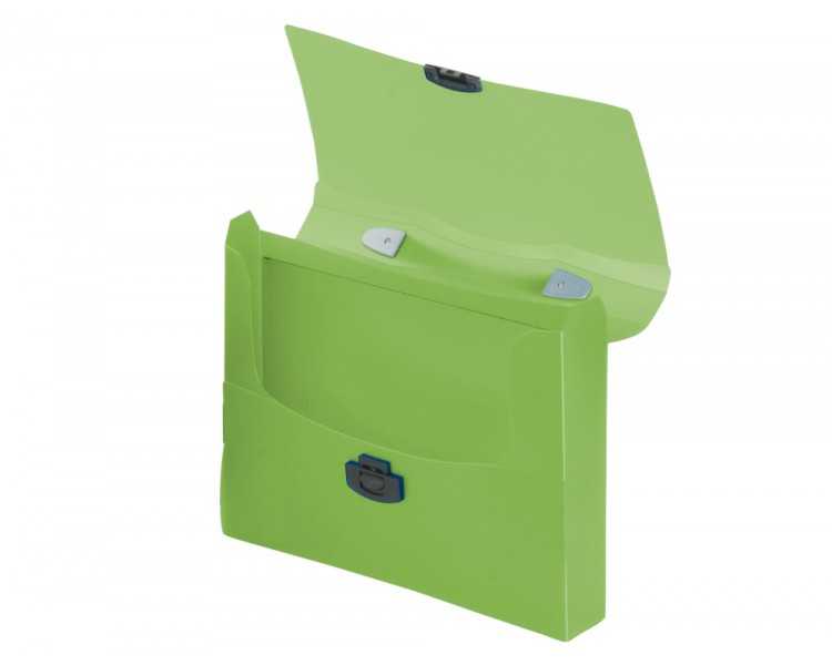 Carpeta liderpapel portadocumentos broche polipropileno din a4 verde transparente con asa