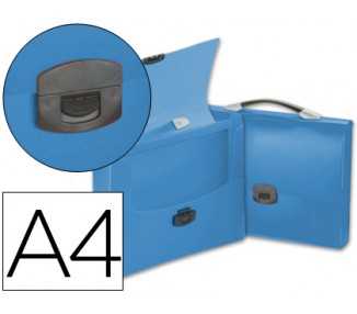 Carpeta liderpapel portadocumentos broche polipropileno din a4 azul transparente con asa