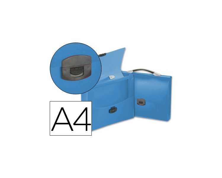 Carpeta liderpapel portadocumentos broche polipropileno din a4 azul transparente con asa