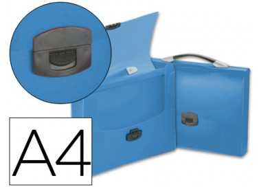 Carpeta liderpapel portadocumentos broche polipropileno din a4 azul transparente con asa