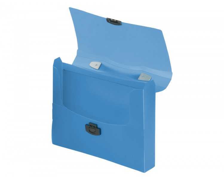 Carpeta liderpapel portadocumentos broche polipropileno din a4 azul transparente con asa