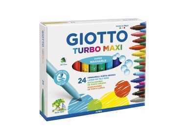 Rotulador giotto turbo maxi caja de 24 colores lavables con punta bloqueada Rotulador giotto turbo maxi caja de 24 colores lavables con punta bloqueada