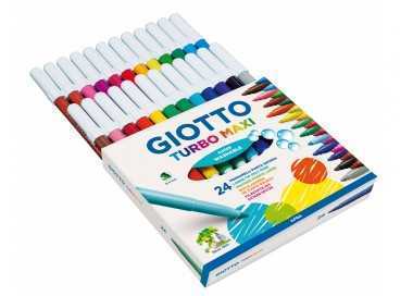 Rotulador giotto turbo maxi caja de 24 colores lavables con punta bloqueada Rotulador giotto turbo maxi caja de 24 colores lavables con punta bloqueada