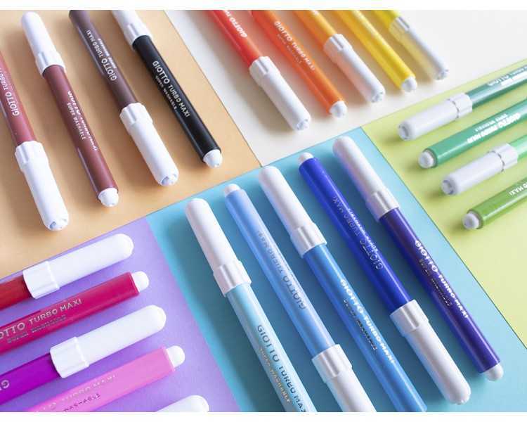 Rotulador giotto turbo maxi caja de 24 colores lavables con punta bloqueada