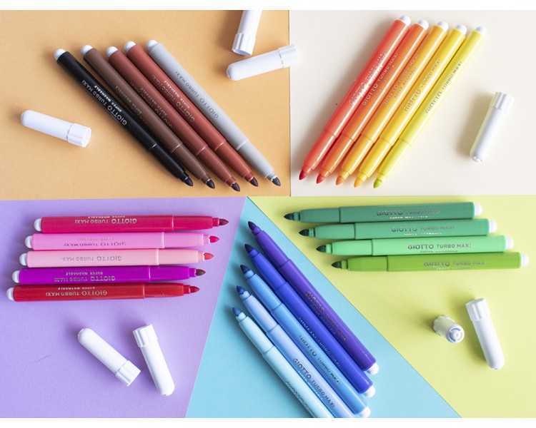 Rotulador giotto turbo maxi caja de 24 colores lavables con punta bloqueada