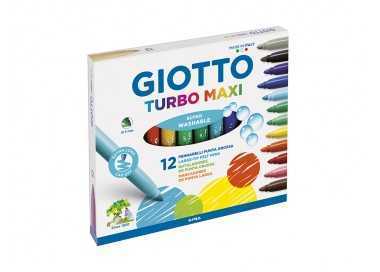 Rotulador giotto turbo maxi caja de 12 colores lavables con punta bloqueada Rotulador giotto turbo maxi caja de 12 colores lavables con punta bloqueada