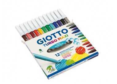 Rotulador giotto turbo maxi caja de 12 colores lavables con punta bloqueada Rotulador giotto turbo maxi caja de 12 colores lavables con punta bloqueada
