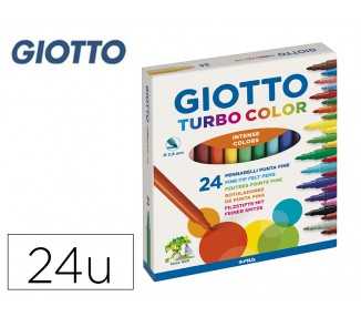 Rotulador giotto turbo color caja de 24 colores lavables con punta bloqueada