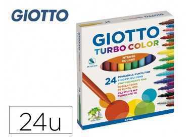 Rotulador giotto turbo color caja de 24 colores lavables con punta bloqueada