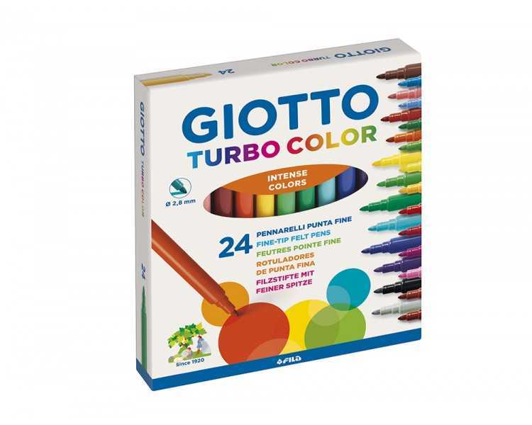 Rotulador giotto turbo color caja de 24 colores lavables con punta bloqueada