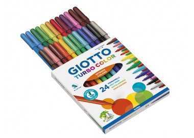 Rotulador giotto turbo color caja de 24 colores lavables con punta bloqueada Rotulador giotto turbo color caja de 24 colores lavables con punta bloqueada